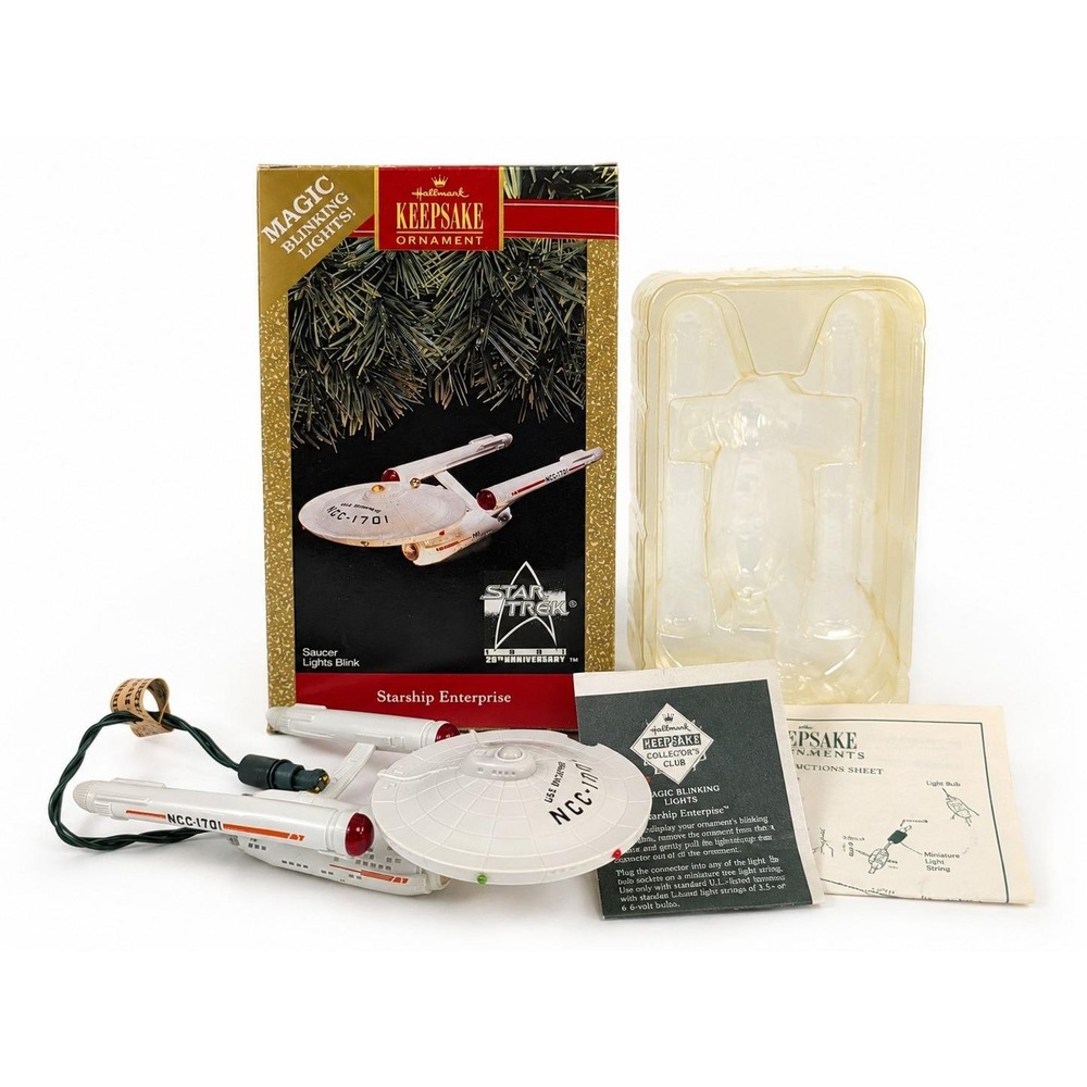 Vintage 1991 Hallmark Star Trek USS Enterprise NCC-1701 Keepsake Ornament Boxed